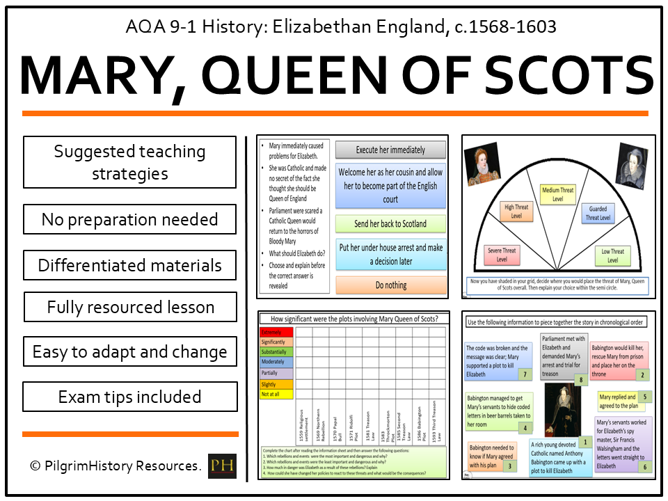 AQA GCSE Elizabethan England: Mary, Queen of Scots and Catholic Threats
