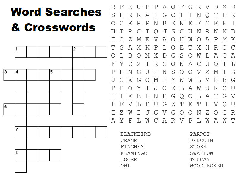 KS1 - Word Searches and Crosswords