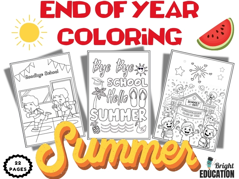 Summer Coloring Pages – End of the Year Coloring Sheets