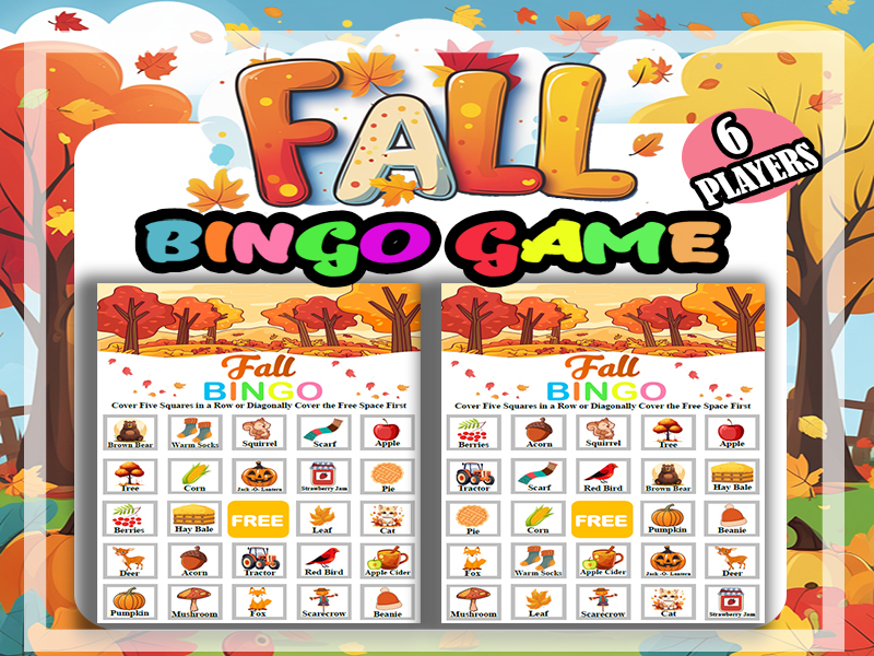 Autumn / Fall Bingo Game – Pumpkin & Autumn Fun for EYFS / Nursery / Reception