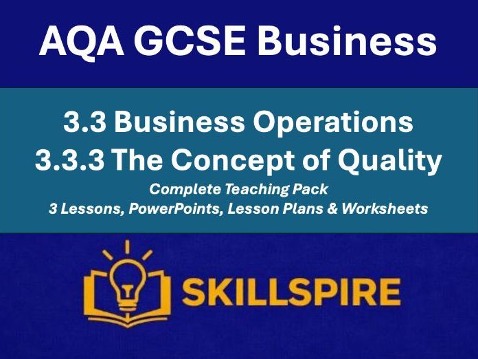 AQA GCSE Business 3.3.3 Complete Teaching Pack | 3 Lessons, PowerPoints, Lesson Plans & Worksheets