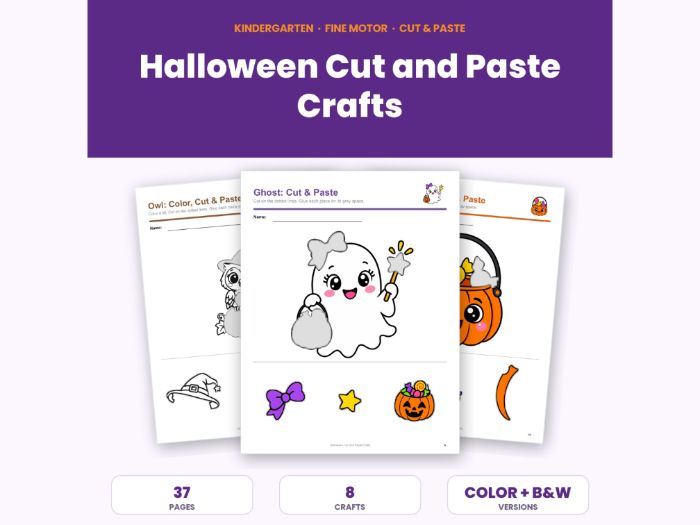 Halloween Cut and Stick Activities for EYFS