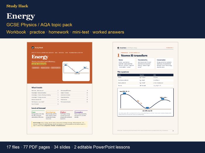 GCSE Physics Energy Complete Pack (AQA)
