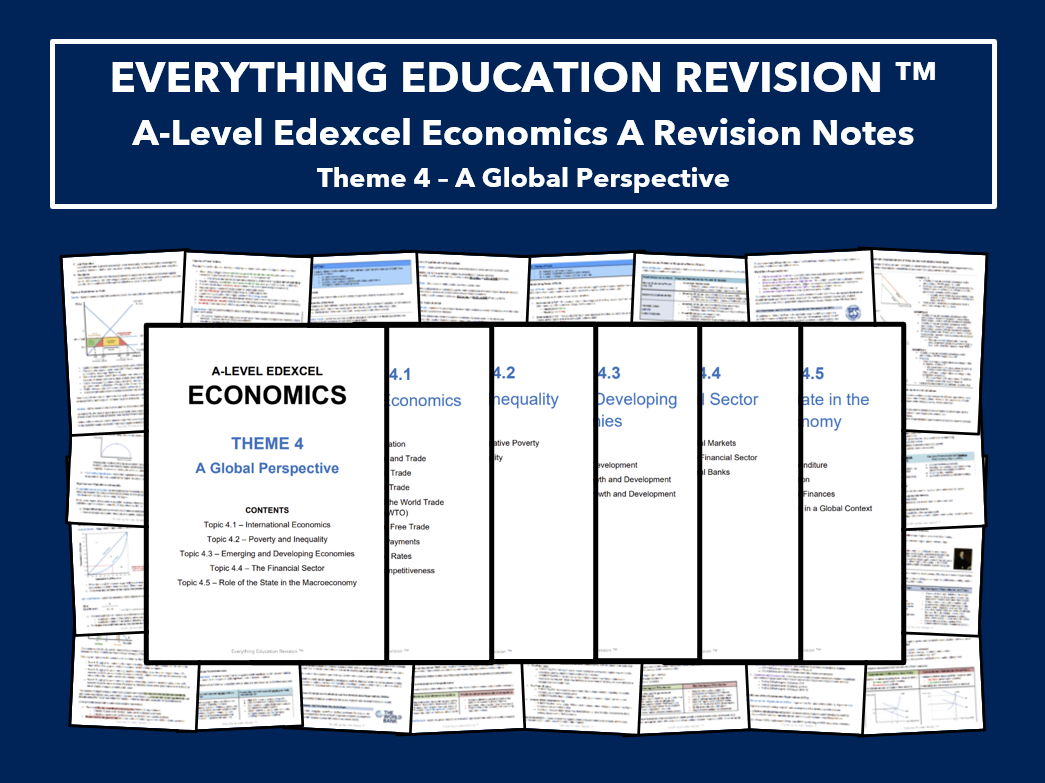 *RESOURCE BUNDLE* A-Level Edexcel Economics Revision Notes for Theme 4 – A Global Perspective