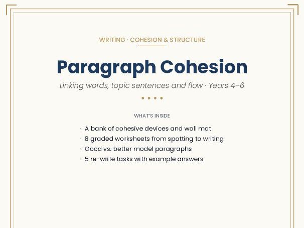 Paragraph Cohesion Pack