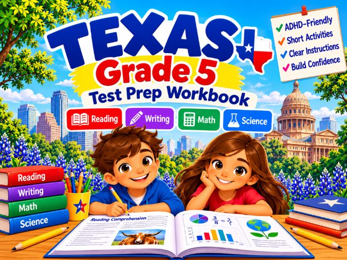 Texas Grade 5 STAAR Reading, Writing, Math & Science Workbook
