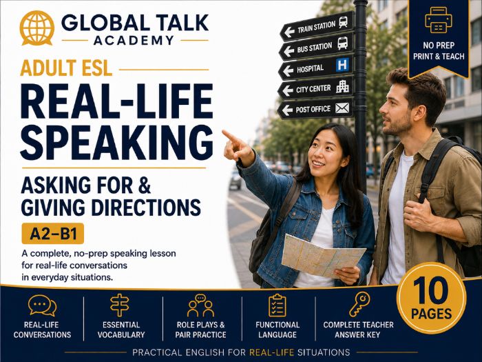 Adult ESL Speaking: Asking for & Giving Directions A2-B1