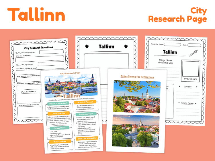 Tallinn City Research Project | Estonia Geography & Culture Worksheets