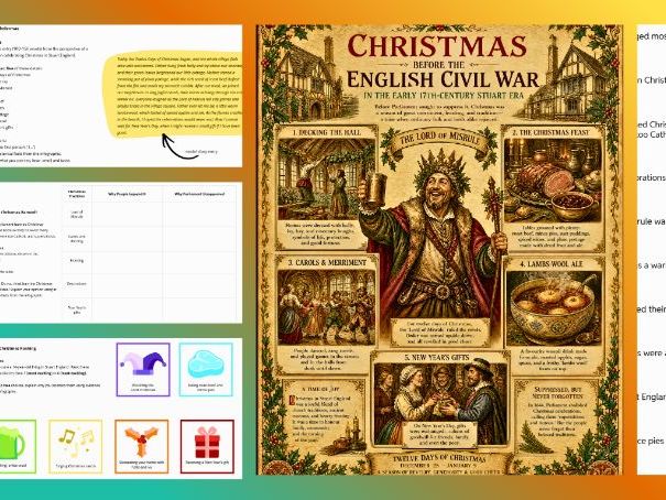 KS3/Common Entrance Making of the UK - Christmas in Early 17th Century England: Lesson Pack