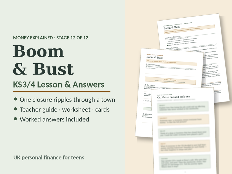 Boom & Bust KS3/4 Lesson and Answers