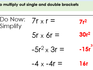 KS4 Expanding single and double brackets