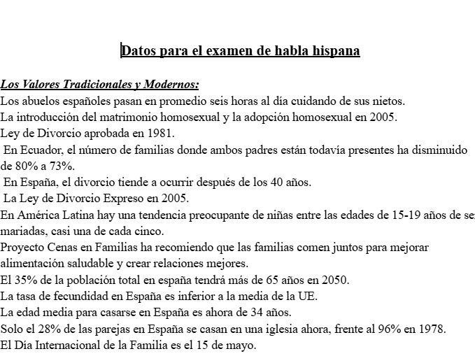 A-level Spanish Speaking Exam Facts + Questions