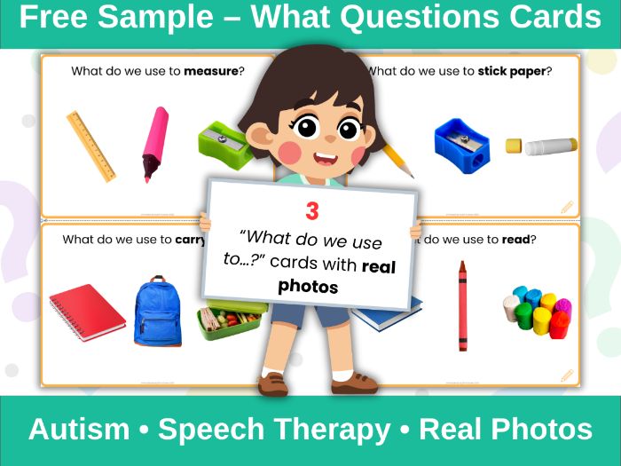 Free Sample – What Questions: Object Function Cards