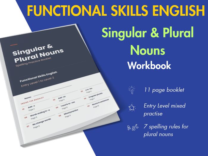 Singular & Plural Nouns Spelling Practice Booklet – Functional Skills English