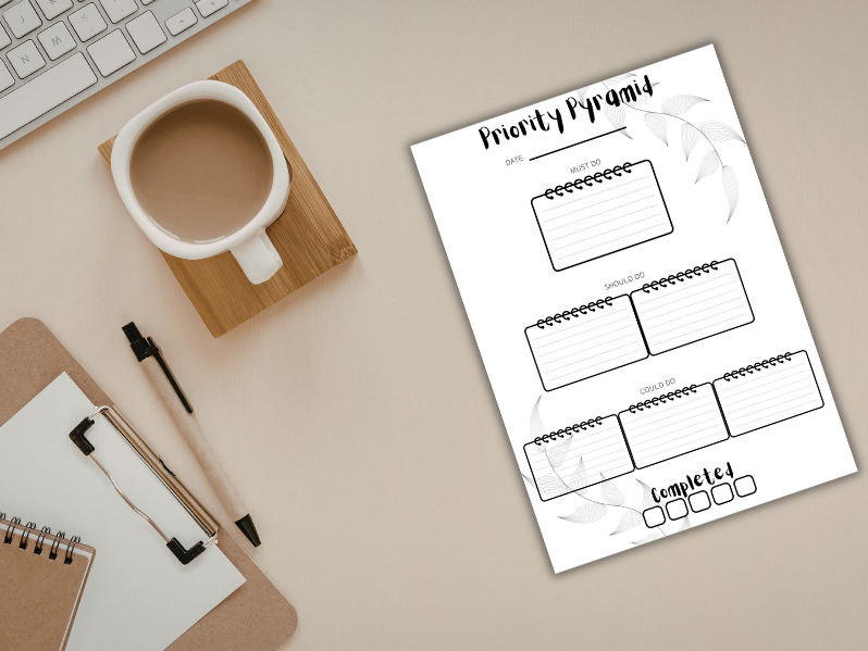 Daily Prioritisation Pyramid - A4