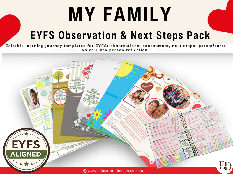 My Family  EYFS Learning Journey Templates