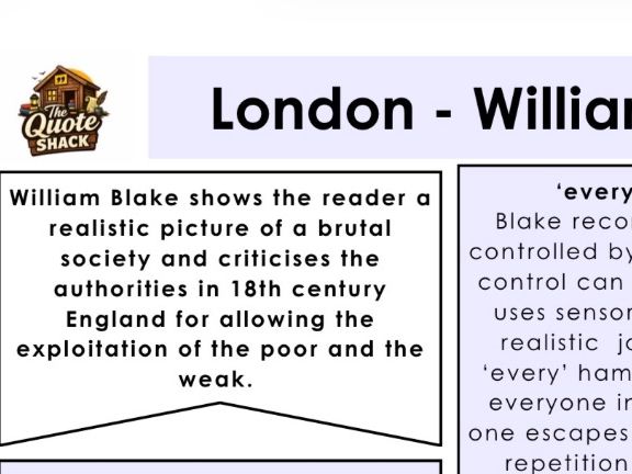 London by William Blake – Poetry  (AQA Power & Conflict)