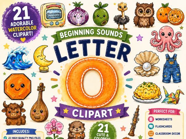 Letter N Beginning Sounds Clipart Bundle  Help children build strong phonics skills with this adorab