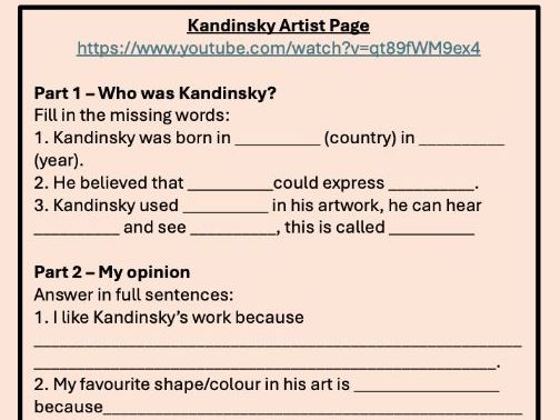 Art/Textiles - Kandinsky Fill in the Gaps