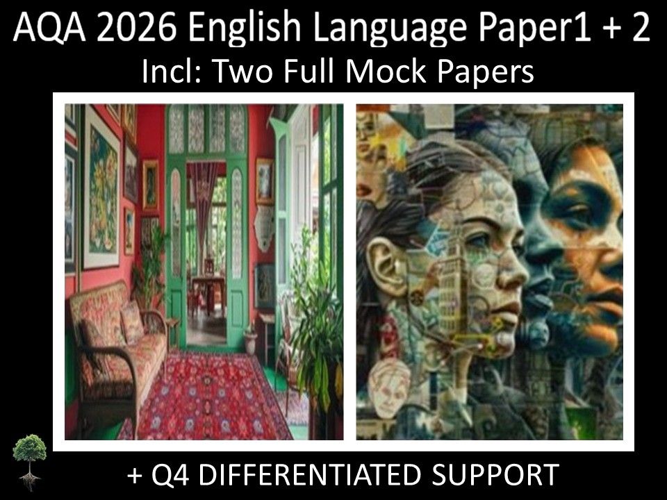 Two AQA GCSE English Language Paper 1 + 2 Mocks | Q4 Differentiated Support