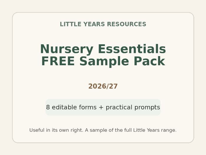 Free Nursery Essentials Sample Pack 2026/27