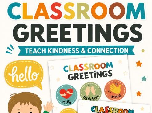 Classroom Greetings. Bright Classroom Rules & Decorations. Back To School.
