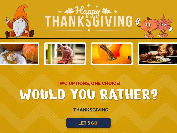 Thanksgiving Would You Rather Questions - Party Game Collection (35 Pages)