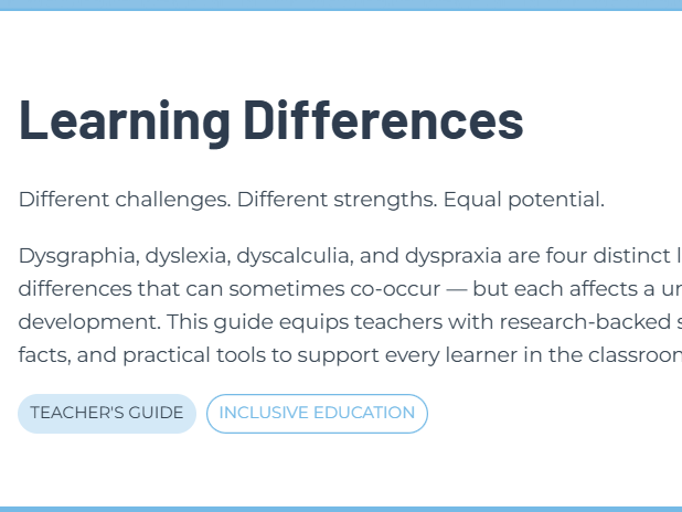 SEN - Supporting Learner Needs