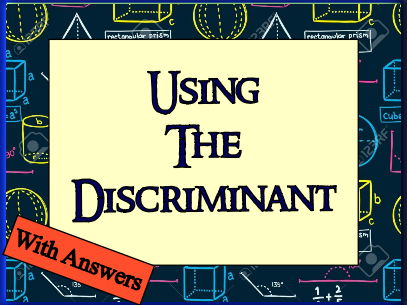 The Discriminant - Lite - over 30 questions on the intro with answers