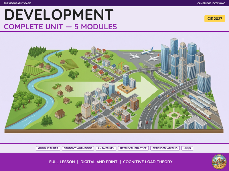 Development BUNDLE | IGCSE Geography 0460 | 5 Modules, Slides & Workbooks