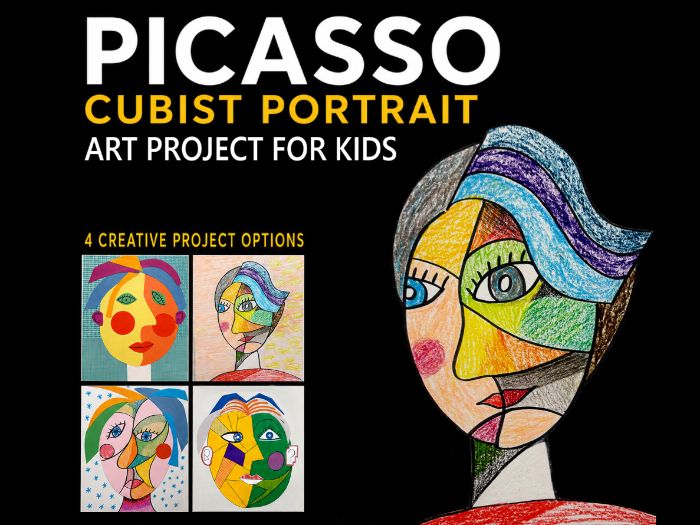 Picasso Cubist Portrait Project, Cubism Art Activity with Templates KS2 & KS3