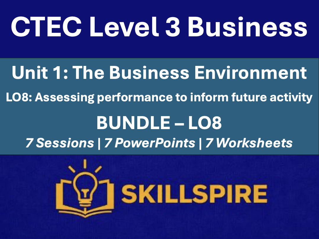 CTEC Business Level 3 – Unit 1 LO8 Complete Bundle | Presentations, Worksheets, Exam Practice