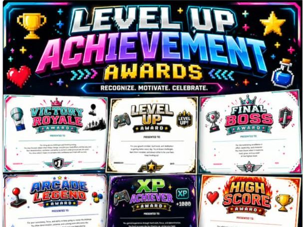 Level Up Achievement Awards/Certificates