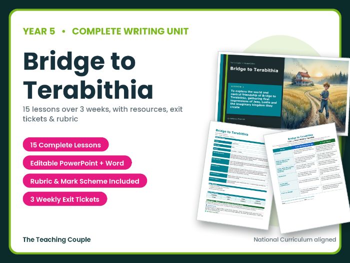 Bridge to Terabithia | Year 5 English Unit | 15 Complete Lessons + Resources + Mark Scheme