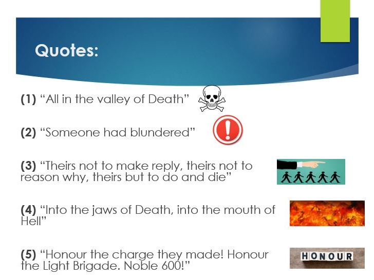 GCSE 'Power and Conflict' Poetry Lesson - Charge of the Light Brigade (KS4)