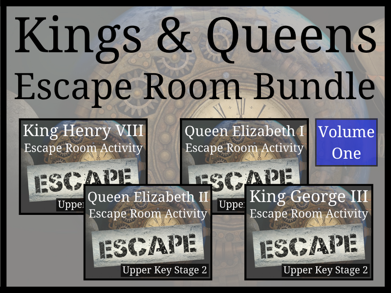 Kings and Queens of England Escape Room Activity Bundle | Year 5 or Year 6
