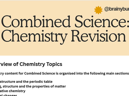 AQA Combined Science: Chemistry Revision booklet and Questions