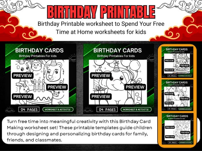 Birthday Printable & Worksheets For kids back to school and Christmas