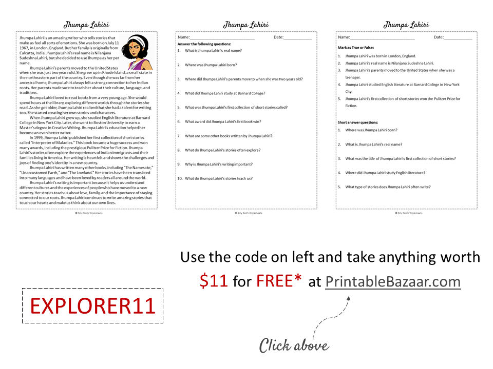 Jhumpa Lahiri Biography Reading Comprehension Passage Printable jhumpa-lahiri-biography-reading-comprehension-passage-printable