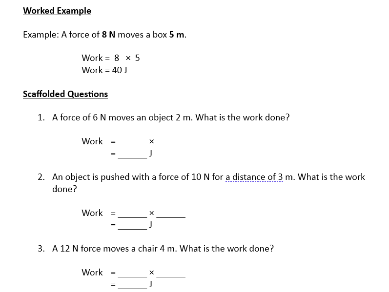 Work Done Calculations