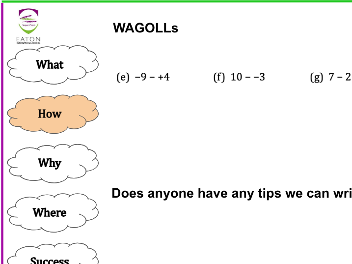Negative Numbers - Addition and subtraction