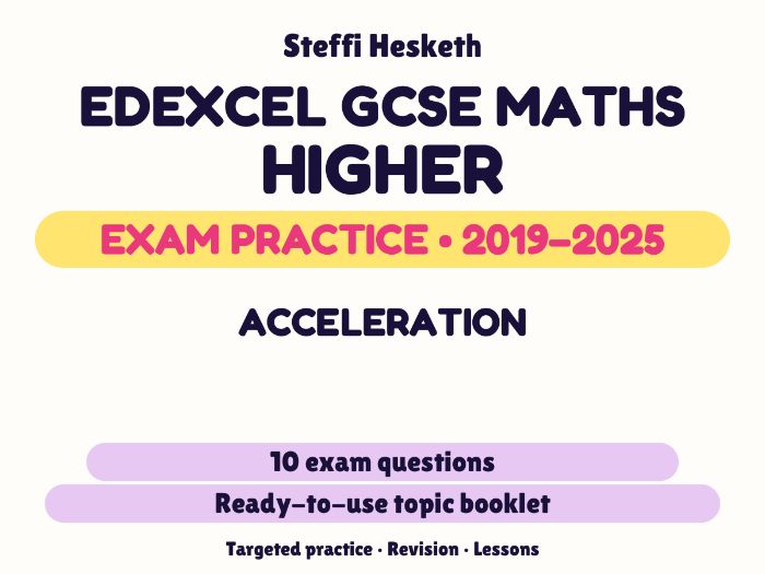 Edexcel GCSE Maths Higher: Acceleration Exam Questions | 2019-2025