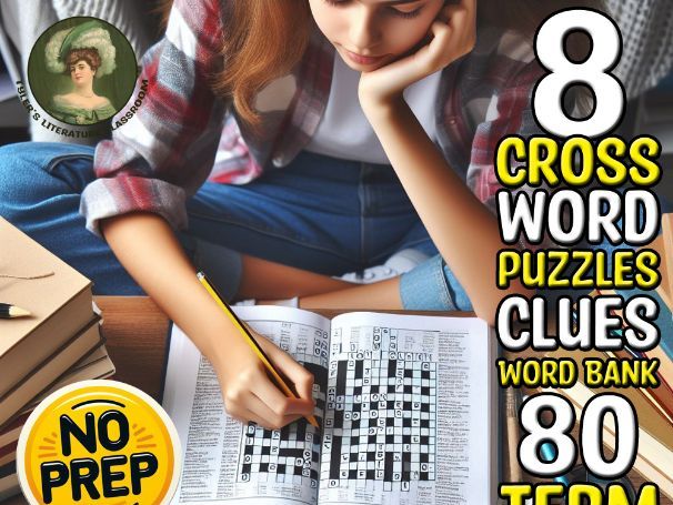Literary Devices ELA Vocabulary Crossword Puzzles for High School