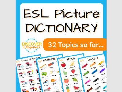 English Vocabulary Picture PDF Dictionary & Posters for ESL EAL ELL Beginners