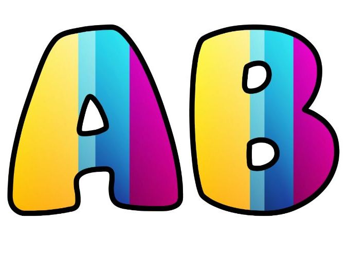 Abstract Yellow Blue Pink Lettering Set | Classroom Display | Upper & Lowercase, 0-9 and Signs