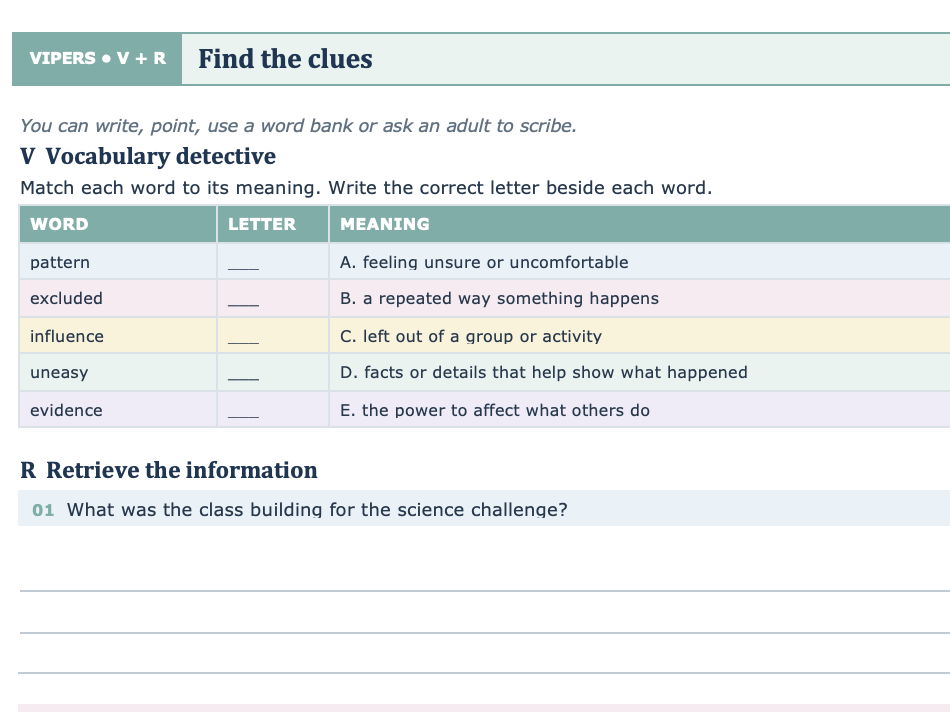 Anti-Bullying Week VIPERS Reading Comprehension Pack | SEND Friendly Story and Questions