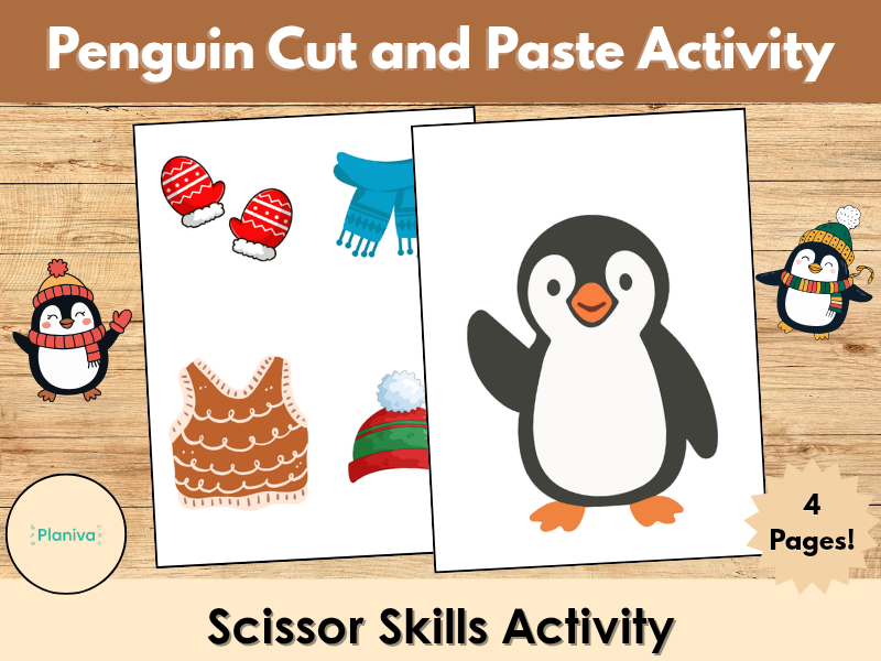 Penguin Cut and Paste Activity | Scissor Skills | Winter Craft