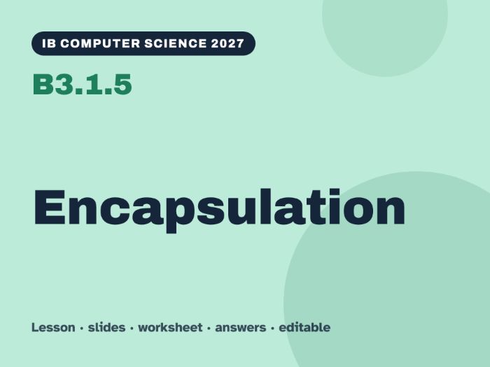 IB Computer Science 2027 – B3.1.5 Encapsulation – Lesson & Worksheet