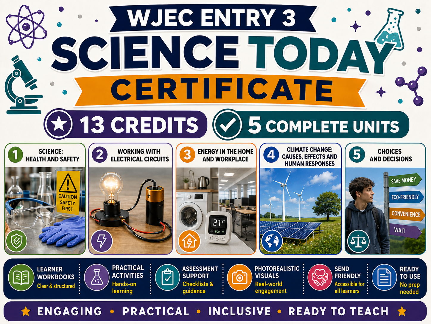 WJEC Entry 3 Science Today Certificate Bundle | 13 Credits | 5 Complete Workbooks