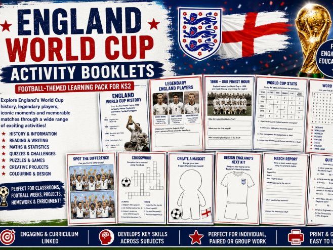 England World Cup Activity Booklets